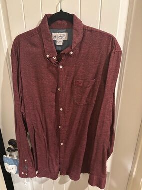 Original Penguin Men's Button-Down Shirt - Maroon Heather MENS XL